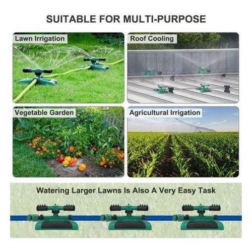 Rotational Garden Sprinkler - 360° Auto-Rotating Lawn & Garden Water Sprayer (10m Radius) - Image 3
